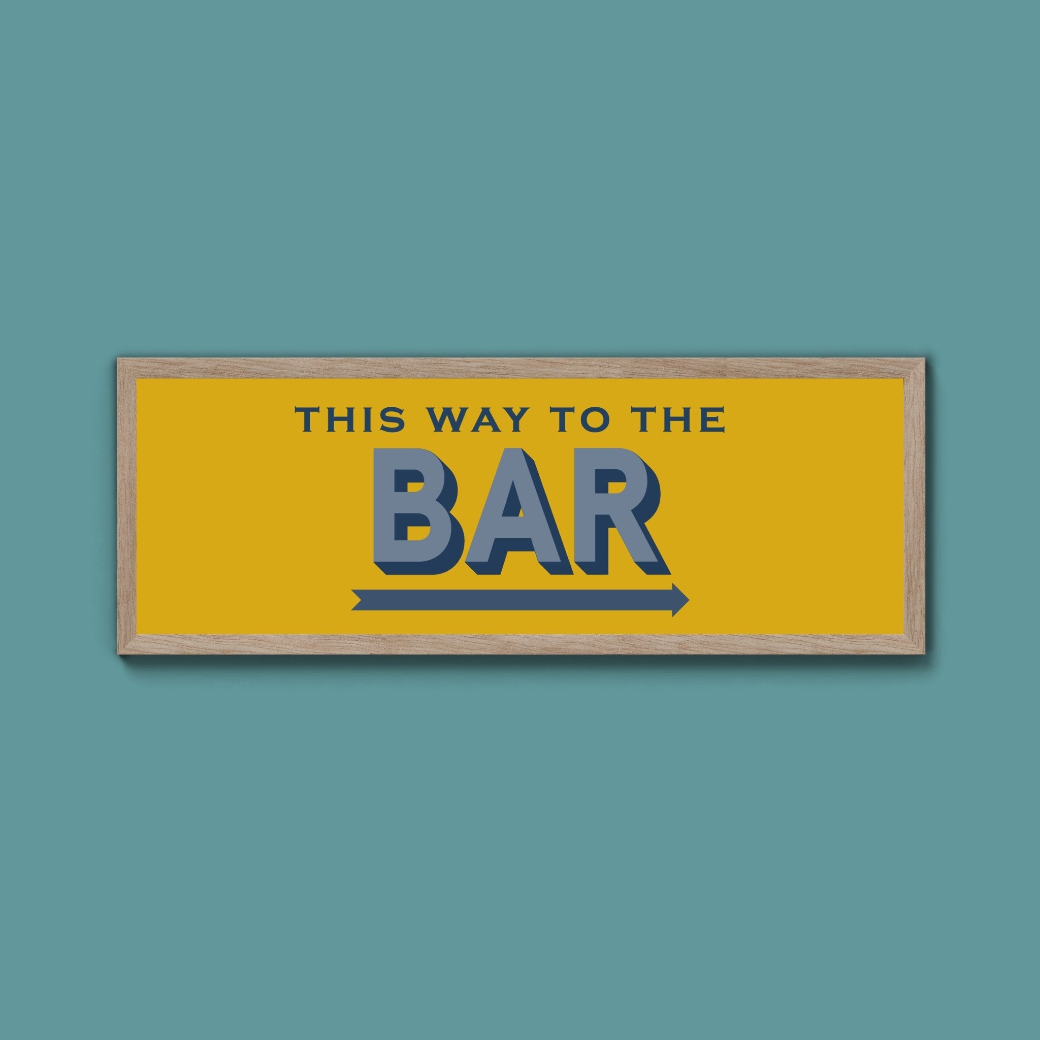 This Way To The Bar Framed Print (New Style) - Above The Door