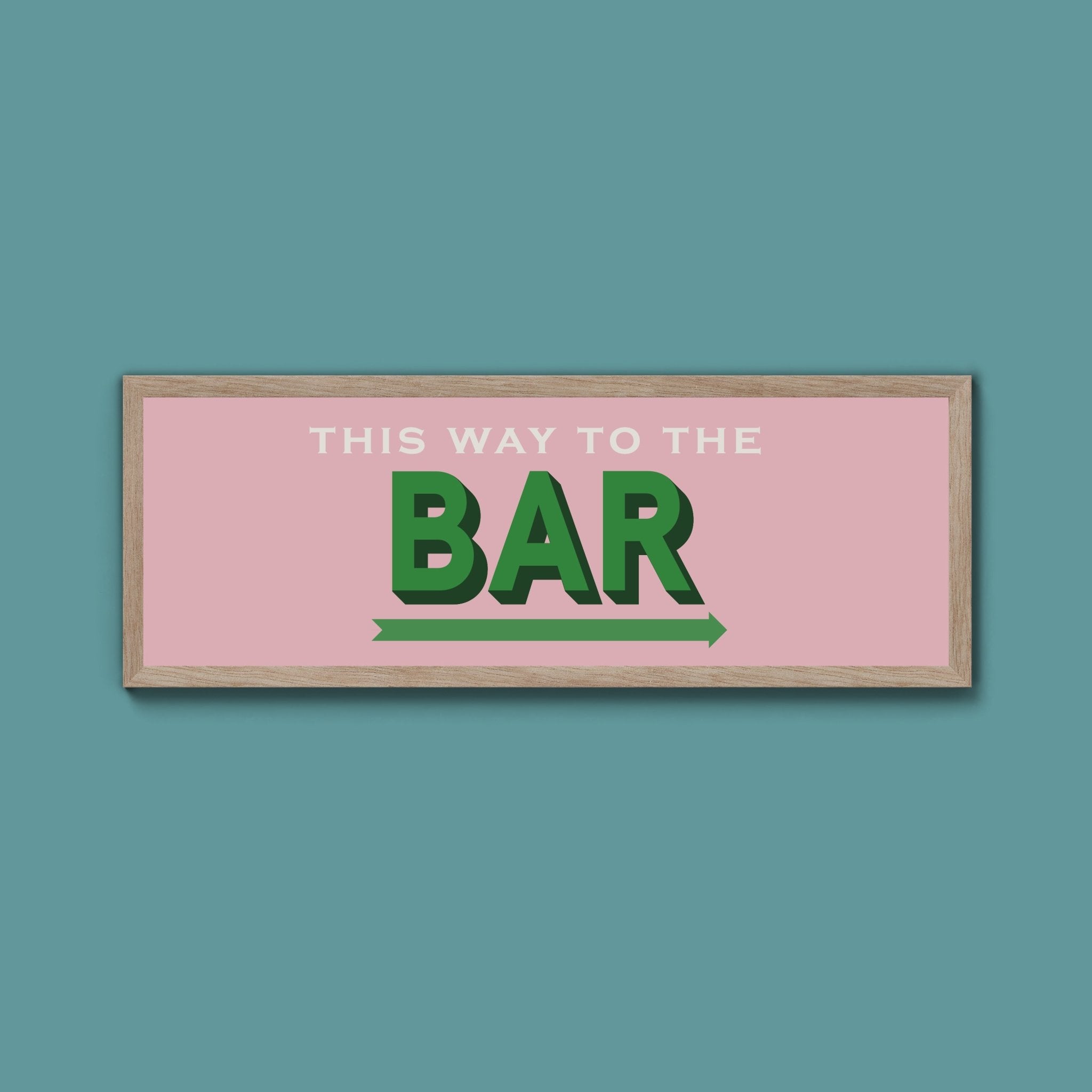 This Way To The Bar Framed Print (New Style) - Above The Door