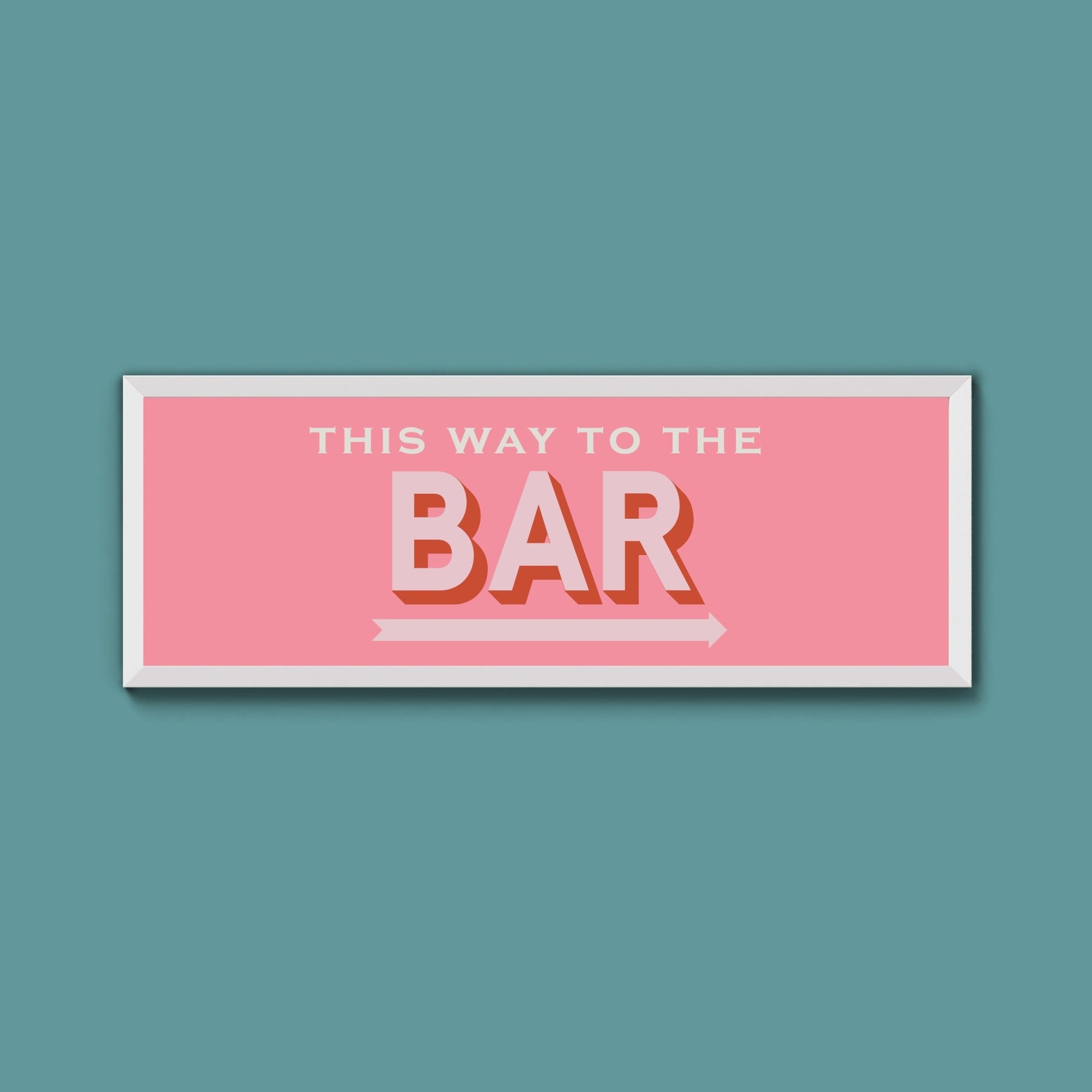 This Way To The Bar Framed Print (New Style) - Above The Door