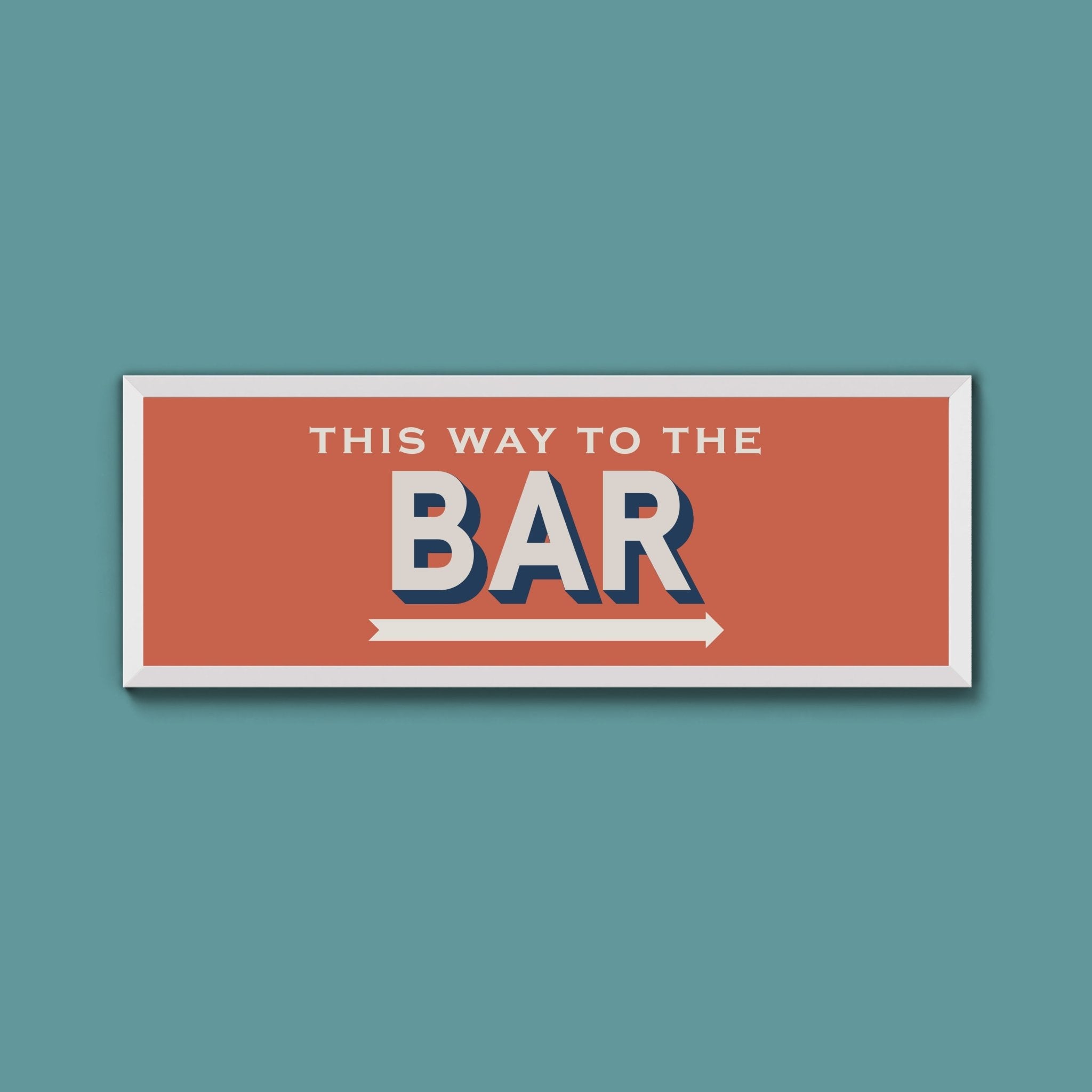 This Way To The Bar Framed Print (New Style) - Above The Door