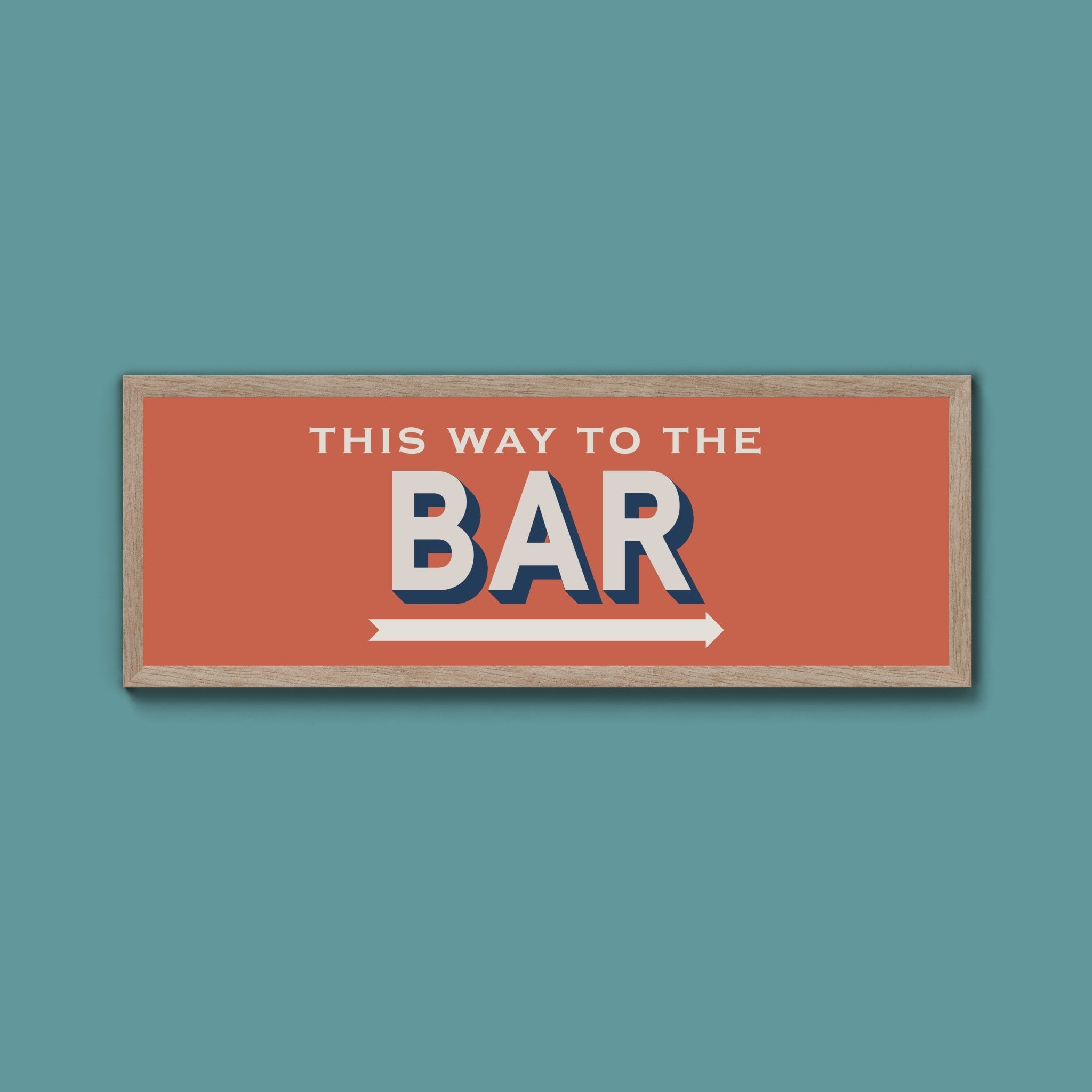 This Way To The Bar Framed Print (New Style) - Above The Door