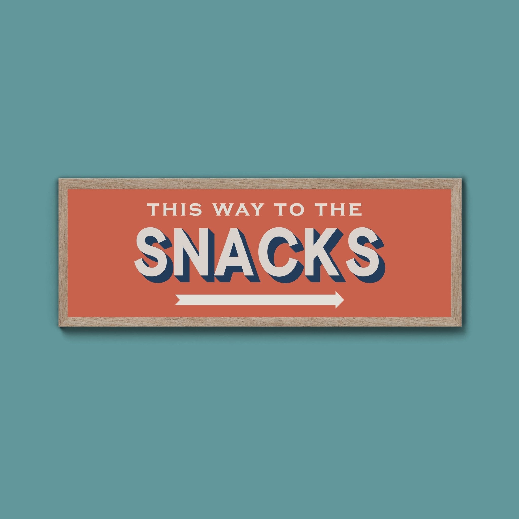 This Way To The Snacks Framed Print (New Style) - Above The Door