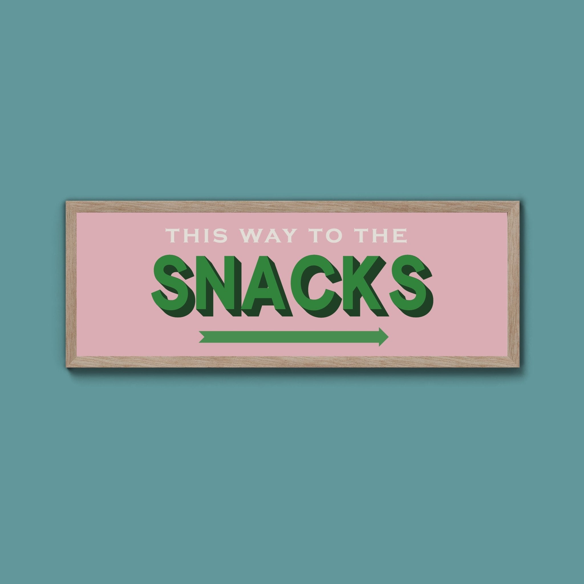 This Way To The Snacks Framed Print (New Style) - Above The Door