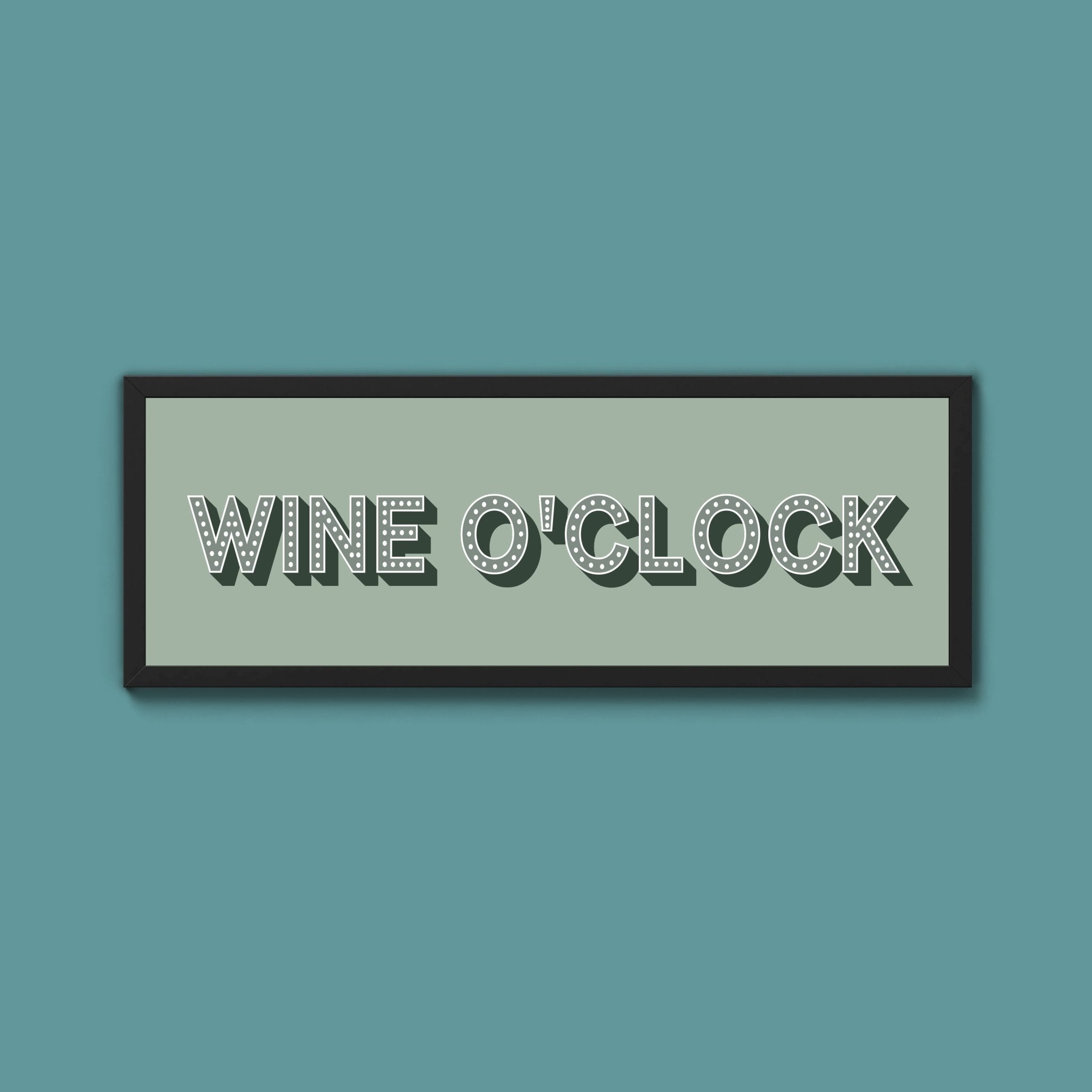 Wine O'Clock Framed Print (New Style) - Above The Door