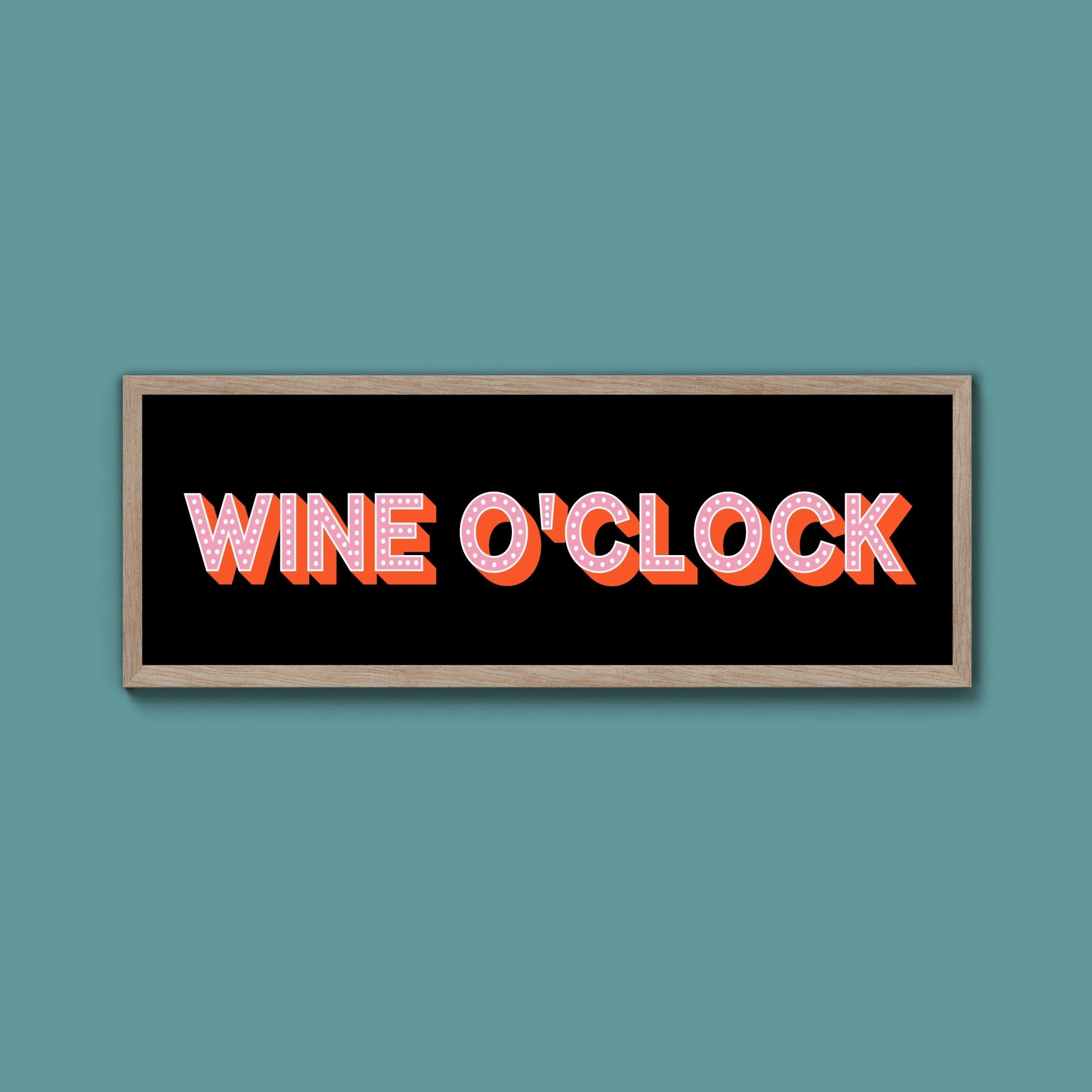 Wine O'Clock Framed Print (New Style) - Above The Door