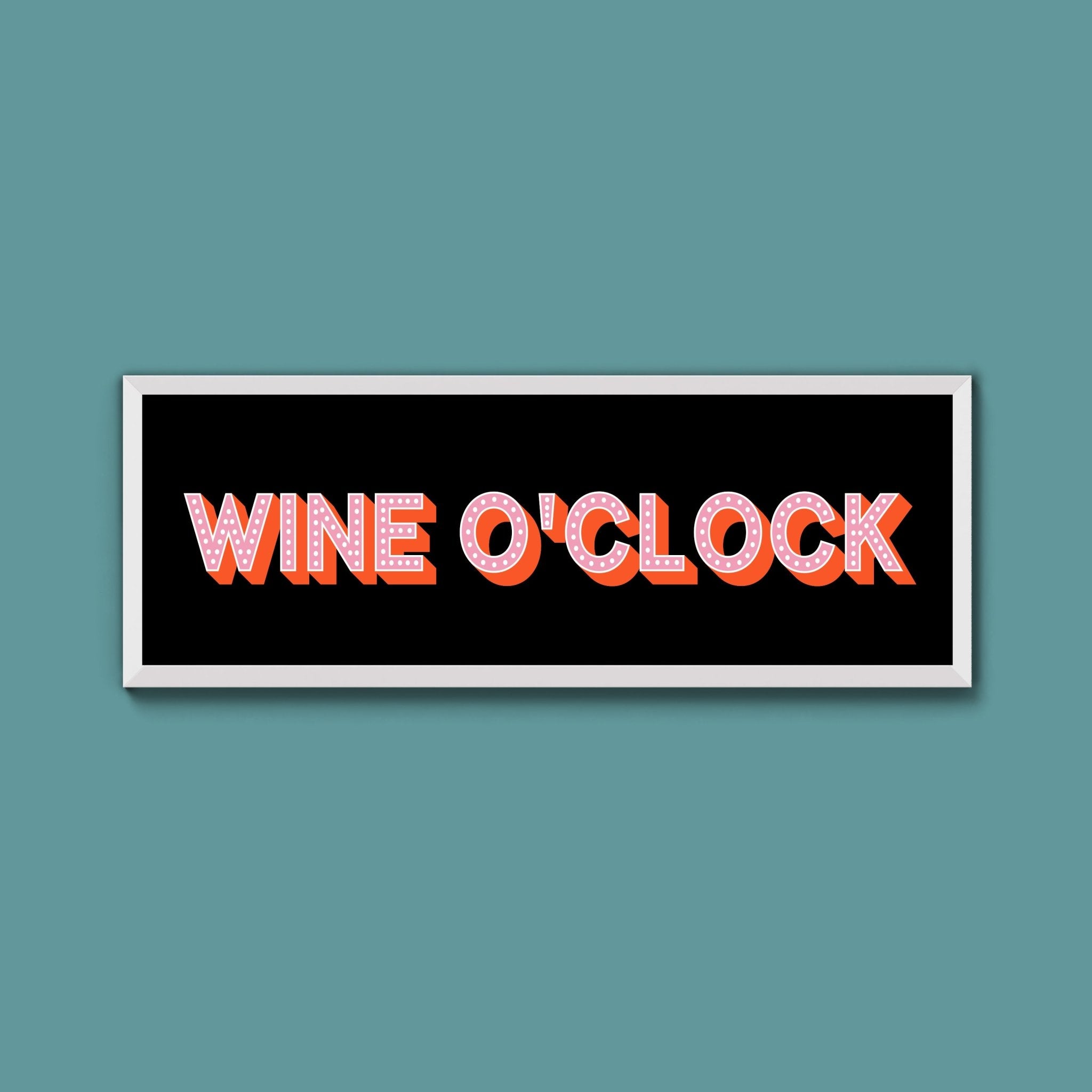 Wine O'Clock Framed Print (New Style) - Above The Door